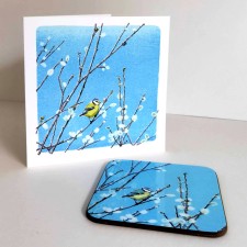 Spring Willow card and coaster